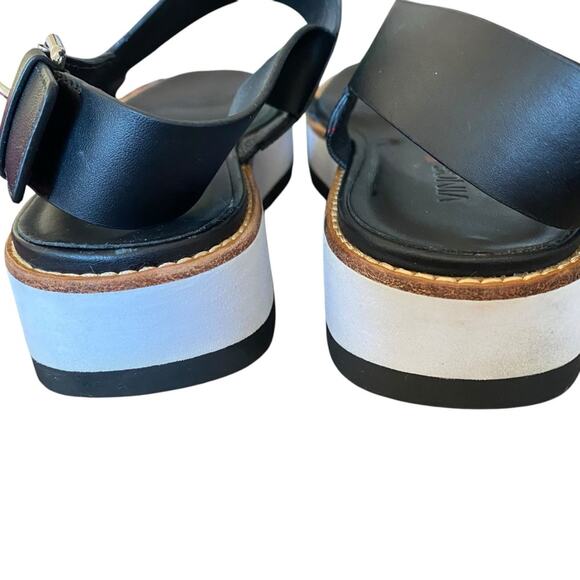 Vince Mana Platform Black White Leather Women's Sandals size 9 - Picture 7 of 10